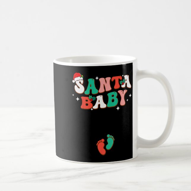 Santa Baby Christmas Pregnancy Announcement Pregna Coffee Mug (Right)