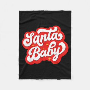 Santa Baby Christmas Pregnancy Announcement Pregna Fleece Blanket