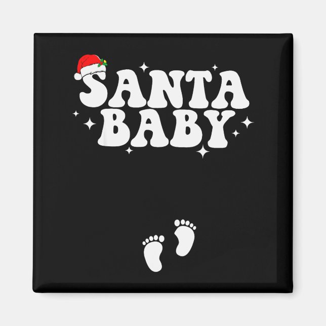 Santa Baby Christmas Pregnancy Announcement Pregna Magnet (Front)
