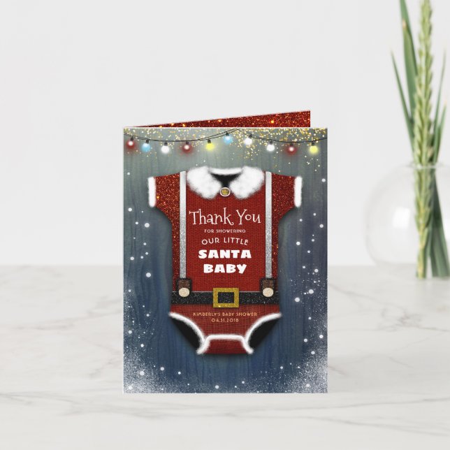 Santa Baby Christmas Shower Thank You Card (Front)