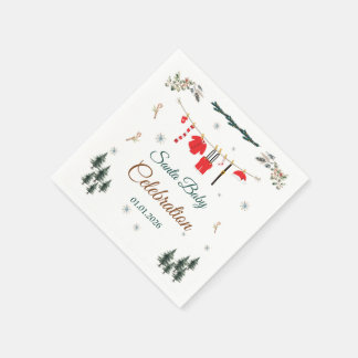 Santa Baby Christmas Themed Baby Shower Napkin
