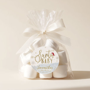 Santa Baby Christmas Winter Baby Shower Classic Round Sticker