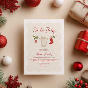 Santa Baby Christmas Winter Baby Shower  Invitation