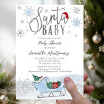 Santa Baby Christmas Winter Baby Shower Invitation<br><div class="desc">Adorable calligraphy with snowflakes,  winter-themed baby shower invitations. Easy to personalise with your details. Check the collection to find matching items as enclosure cards.</div>