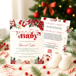 Santa Baby Christmas Winter Baby Shower Invitation
