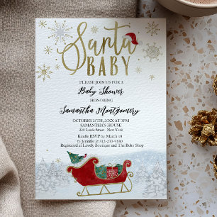 Santa Baby Christmas Winter Baby Shower Invitation