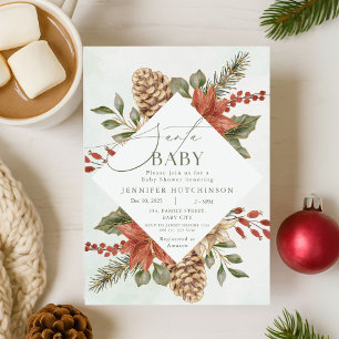 Santa Baby Christmas Winter Baby Shower Invitation