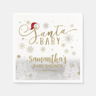 Santa Baby Christmas Winter Baby Shower Napkin