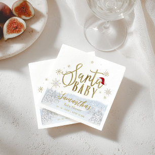 Santa Baby Christmas Winter Baby Shower Napkin