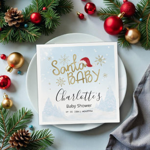 Santa Baby Christmas Winter Baby Shower Napkin