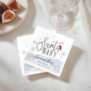 Santa Baby Christmas Winter Baby Shower Napkins