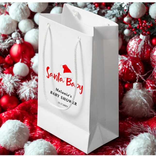 Santa Baby Christmas Winter Baby Shower  Small Gift Bag (Creator Uploaded)