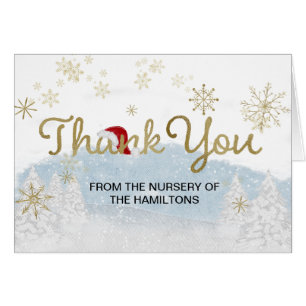 Santa Baby Christmas Winter Baby Shower Thank You