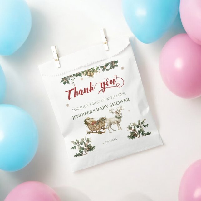 Santa Baby Christmas Winter Baby Shower Thank You Favour Bag (Creator Uploaded)