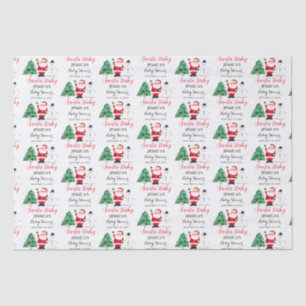 Santa Baby Christmas Winter Red Baby Shower Tissue Paper