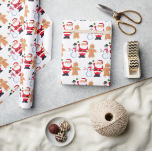 Santa Baby Christmas Winter Red Baby Shower  Wrapping Paper