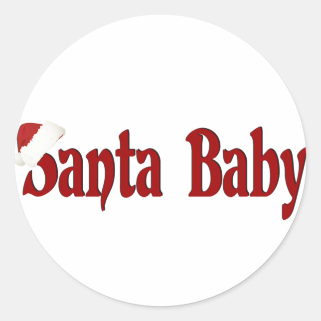 Santa Baby Classic Round Sticker (Front)