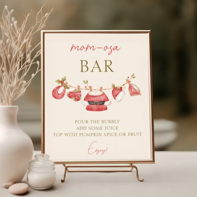 Santa Baby Clothes Boy Baby Shower Momosa Bar Poster (Creator Uploaded)