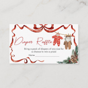 Santa Baby Clothes Christmas Baby Diaper Raffle Enclosure Card