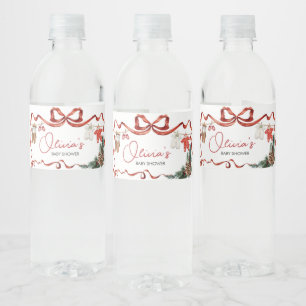 Santa Baby Clothes Christmas Baby Shower Water Bottle Label