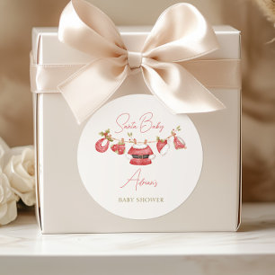 Santa Baby Clothes Winter Boy Baby Shower Classic Round Sticker