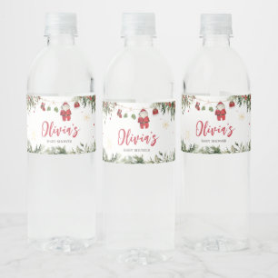 Santa Baby Clothes Winter Christmas Baby Shower Water Bottle Label