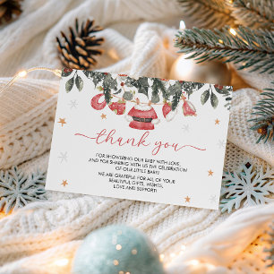Santa Baby Clothesline Christmas Thank You Card