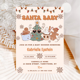 Santa Baby Cookies Christmas Baby Shower Party Invitation