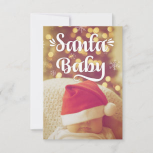 Santa Baby Cute Baby Christmas Photo Card