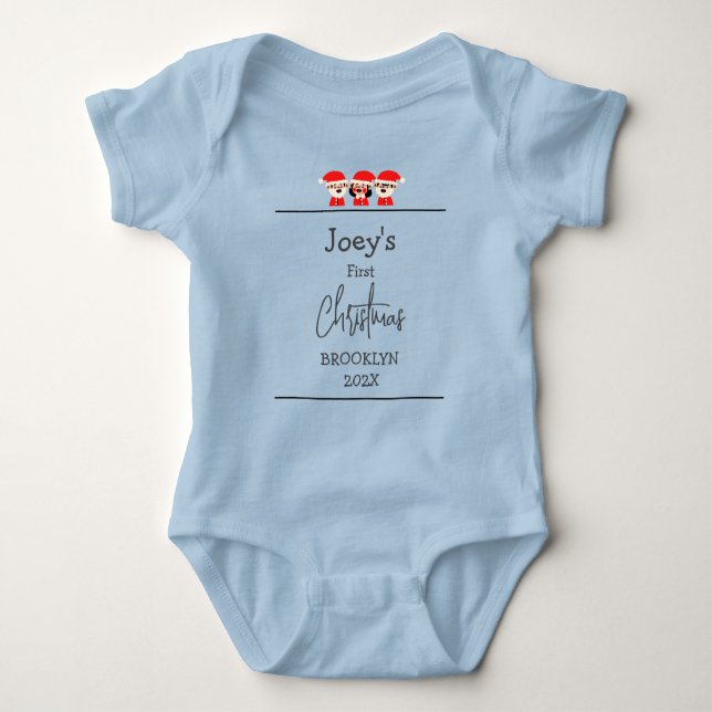 santa. baby first Christmas Baby  Baby Bodysuit (Front)