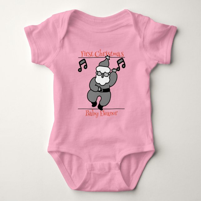 santa. baby first Christmas  Baby Bodysuit (Front)
