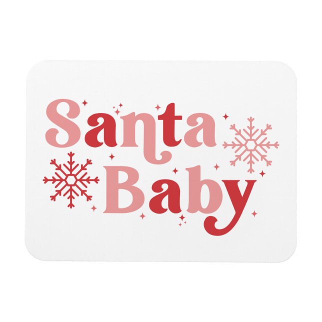 Santa Baby - Fun Holiday Typography Design Magnet (Horizontal)