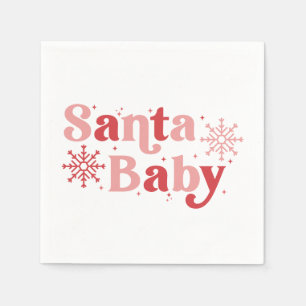 Santa Baby - Fun Holiday Typography Design Napkin