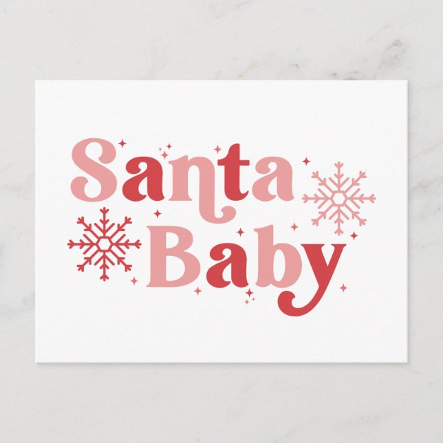 Santa Baby - Fun Holiday Typography Design Postcard (Front)