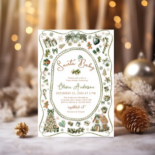 Santa Baby Gender Neutral Baby Shower Invitation