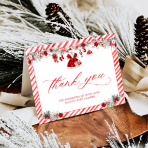 Santa Baby Girl Baby Shower Thank You Card