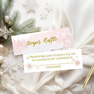 Santa Baby Girl Mini Diaper Raffle Card