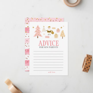 Santa Baby Girl Shower Advice for New Parents Card