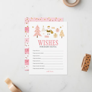 Santa Baby Girl Shower, Wishes for Baby Card