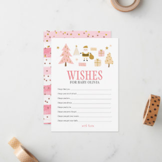 Santa Baby Girl Shower, Wishes for Baby Card