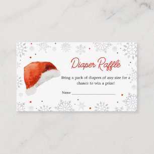 Santa Baby Hat Baby Shower Diaper Raffle Enclosure Card