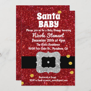 Santa Baby Holiday Baby Shower Invitation