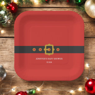 Santa Baby Holiday Christmas Party Paper Plate