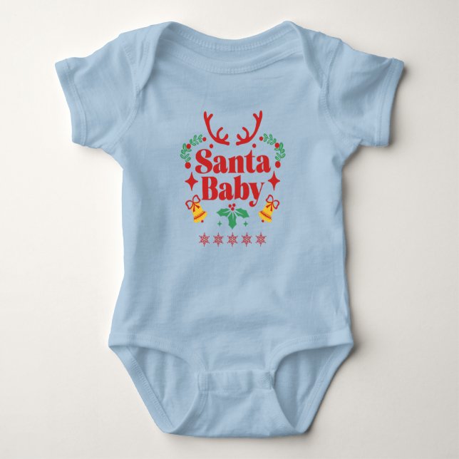 Santa Baby Holiday Fun - Boy Baby Bodysuit (Front)