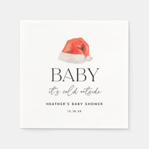 Santa Baby It's Cold Outside Holiday Baby Shower Napkin