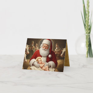 Santa & Baby Jesus with the Wise Men Thank You Card
