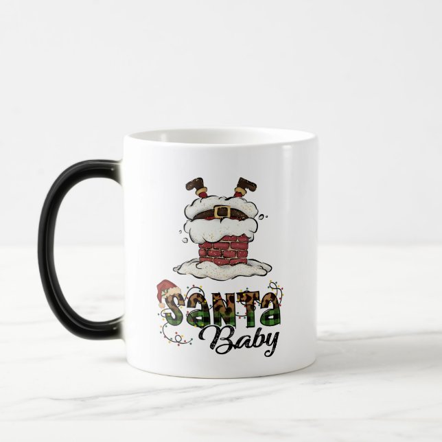 Santa baby- Merry christmas- christmas light   Magic Mug (Left)