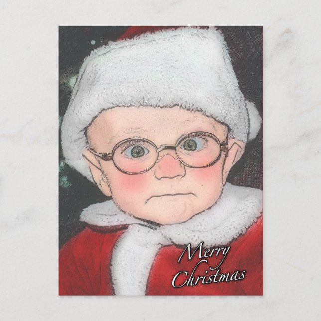 Santa Baby Merry Christmas Postcard (Front)