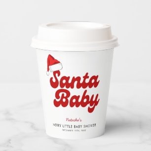 Santa Baby Merry Little Christmas Baby Shower Paper Cups