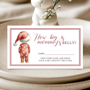 Santa Baby Mummy Belly Christmas Shower Game Enclosure Card